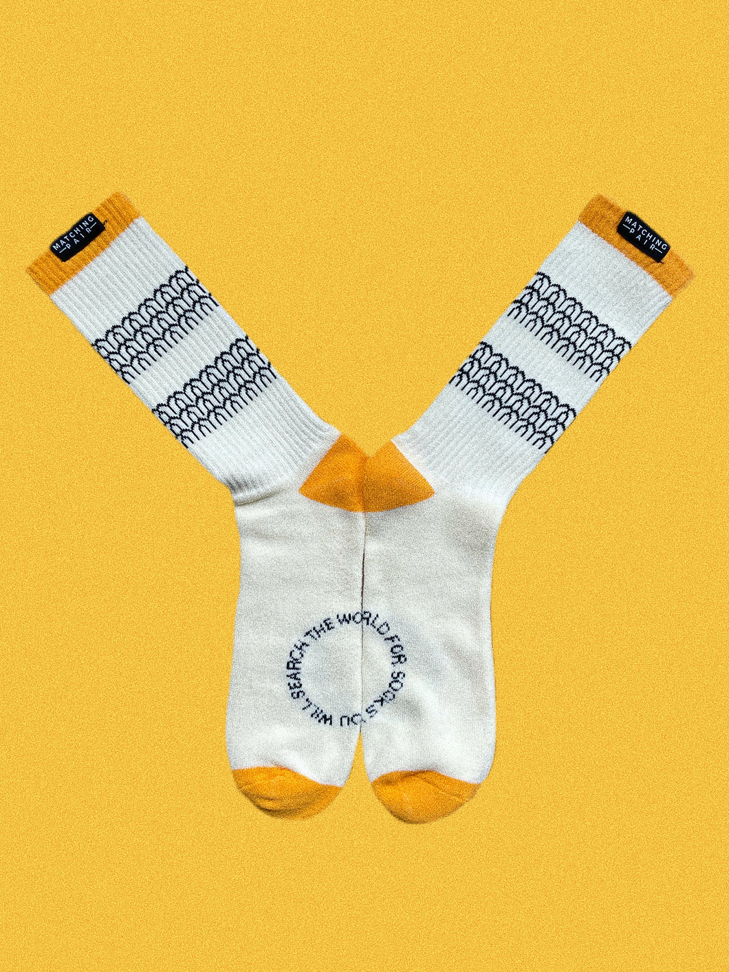 Two Striped Logo Sock - Gold